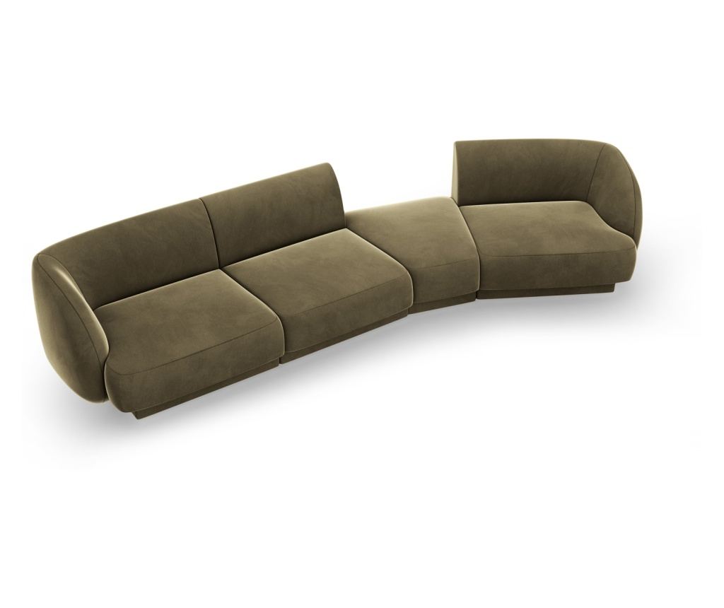 Moduláris sarokkanapé Micadoni Home 538548, Miley, zöld, 70x132x327 cm - 2