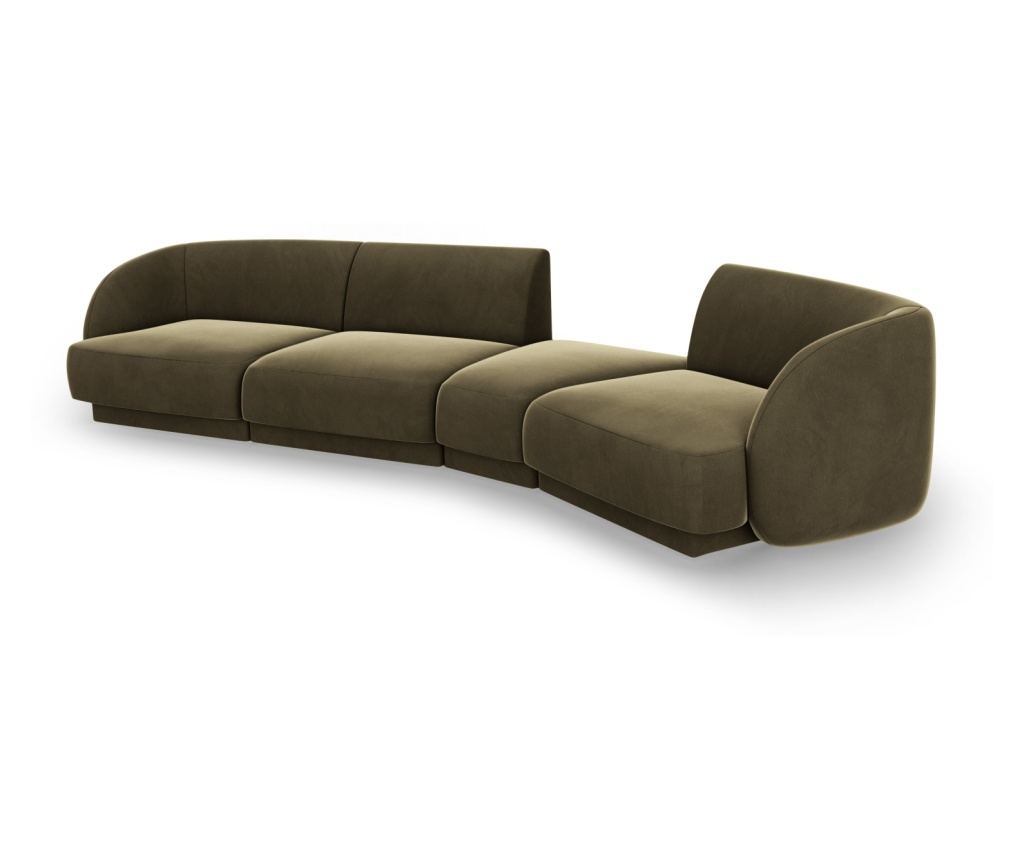 Moduláris sarokkanapé Micadoni Home 538548, Miley, zöld, 70x132x327 cm - 3