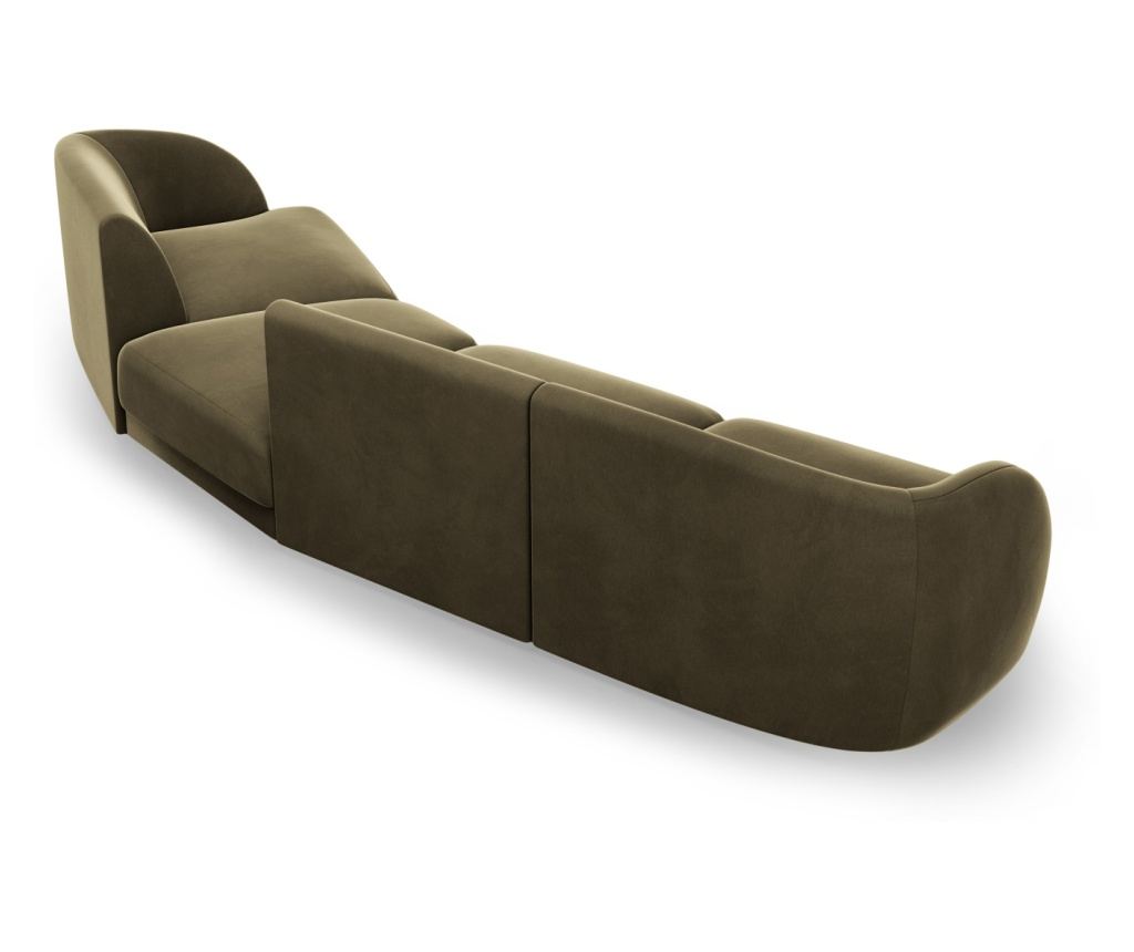 Moduláris sarokkanapé Micadoni Home 538548, Miley, zöld, 70x132x327 cm - 4
