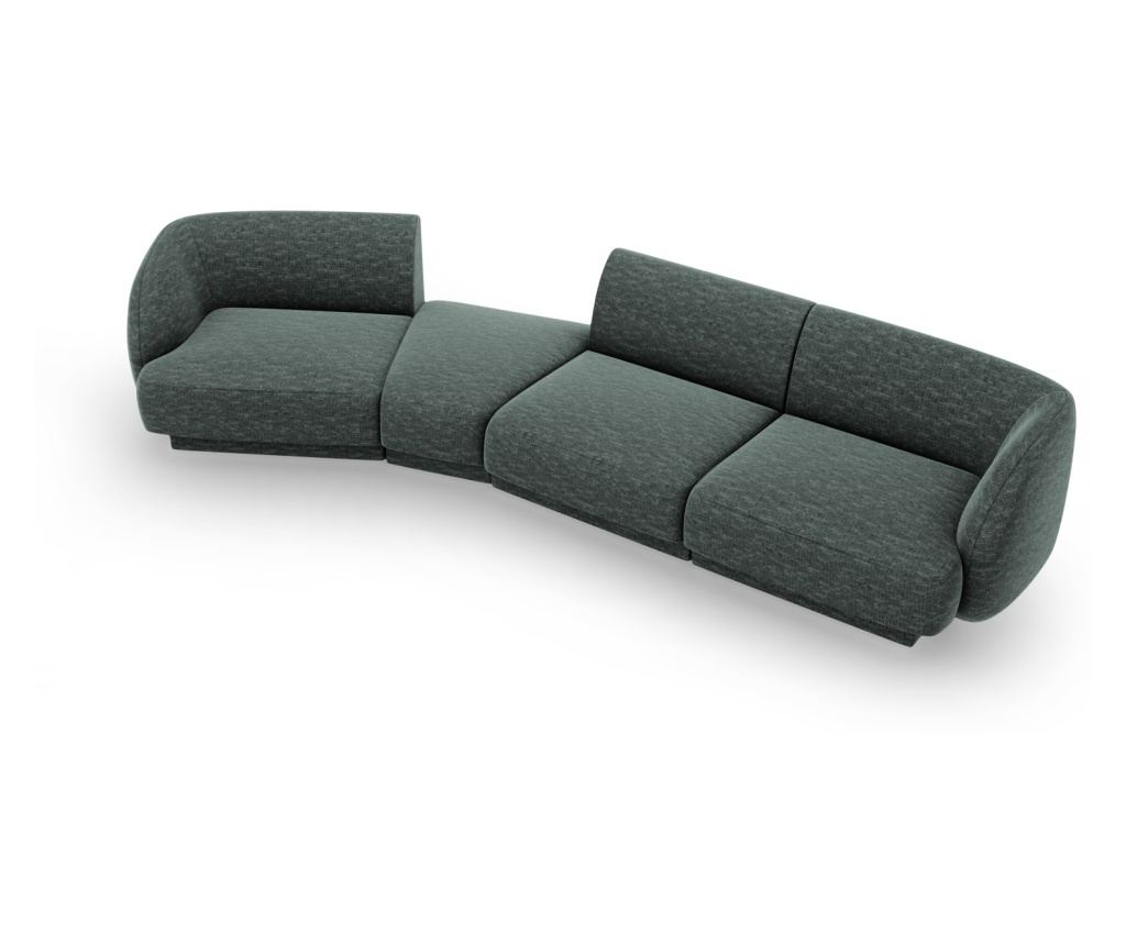 Moduláris sarokülőgarnitúra Micadoni Home 538548, Miley, Kék-zöld, 70x132x327 cm - 2