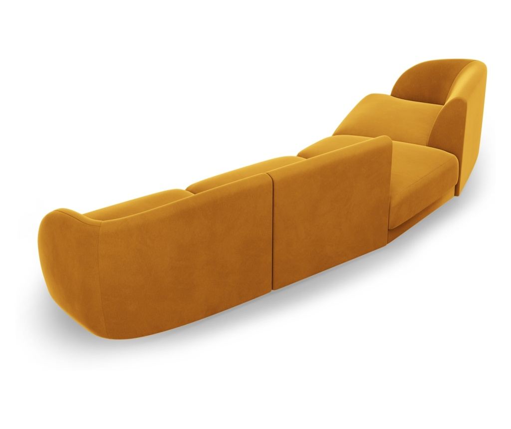 Moduláris sarokkanapé Micadoni Home 538548, Miley, sárga, 70x132x327 cm - 4