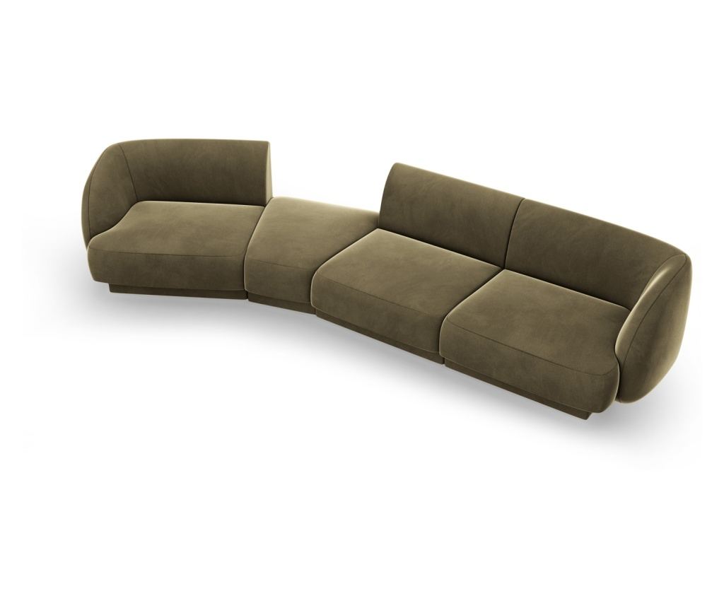 Moduláris sarokkanapé Micadoni Home 538548, Miley, zöld, 70x132x327 cm - 2