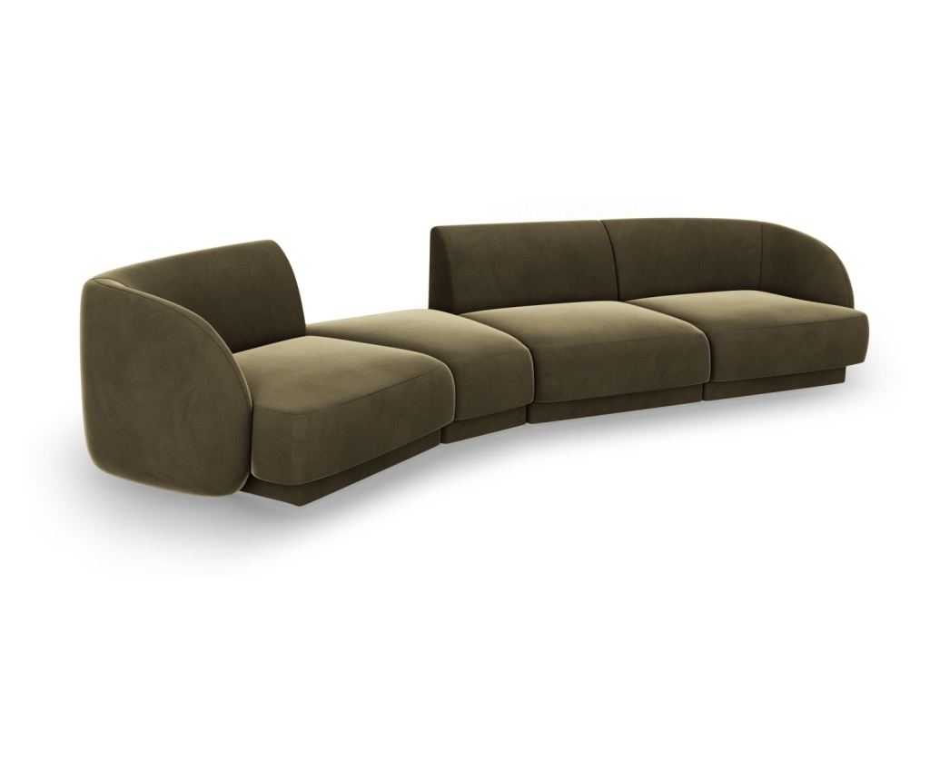 Moduláris sarokkanapé Micadoni Home 538548, Miley, zöld, 70x132x327 cm - 3
