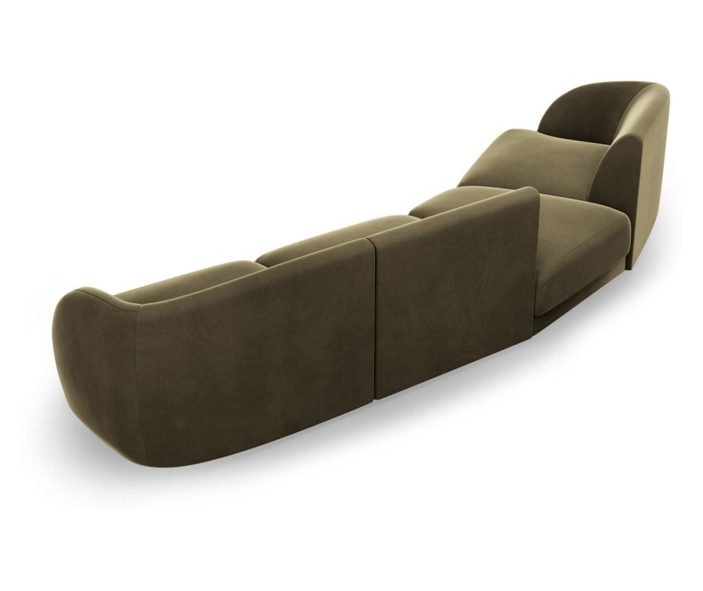 Moduláris sarokkanapé Micadoni Home 538548, Miley, zöld, 70x132x327 cm - 4