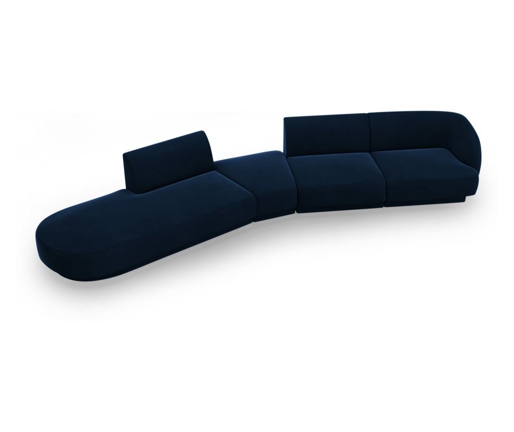 Modul sarokülőgarnitúra Micadoni Home 538578, Miley, királykék, 70x158x380 cm - 3