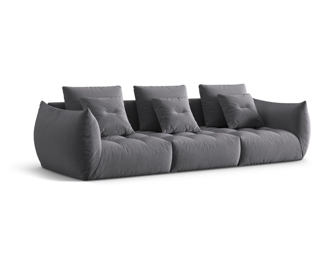 Modulár Panoráma Kanapé Micadoni Home 538637, Bloom, Sütétszürke, 95x106x332 cm - 2