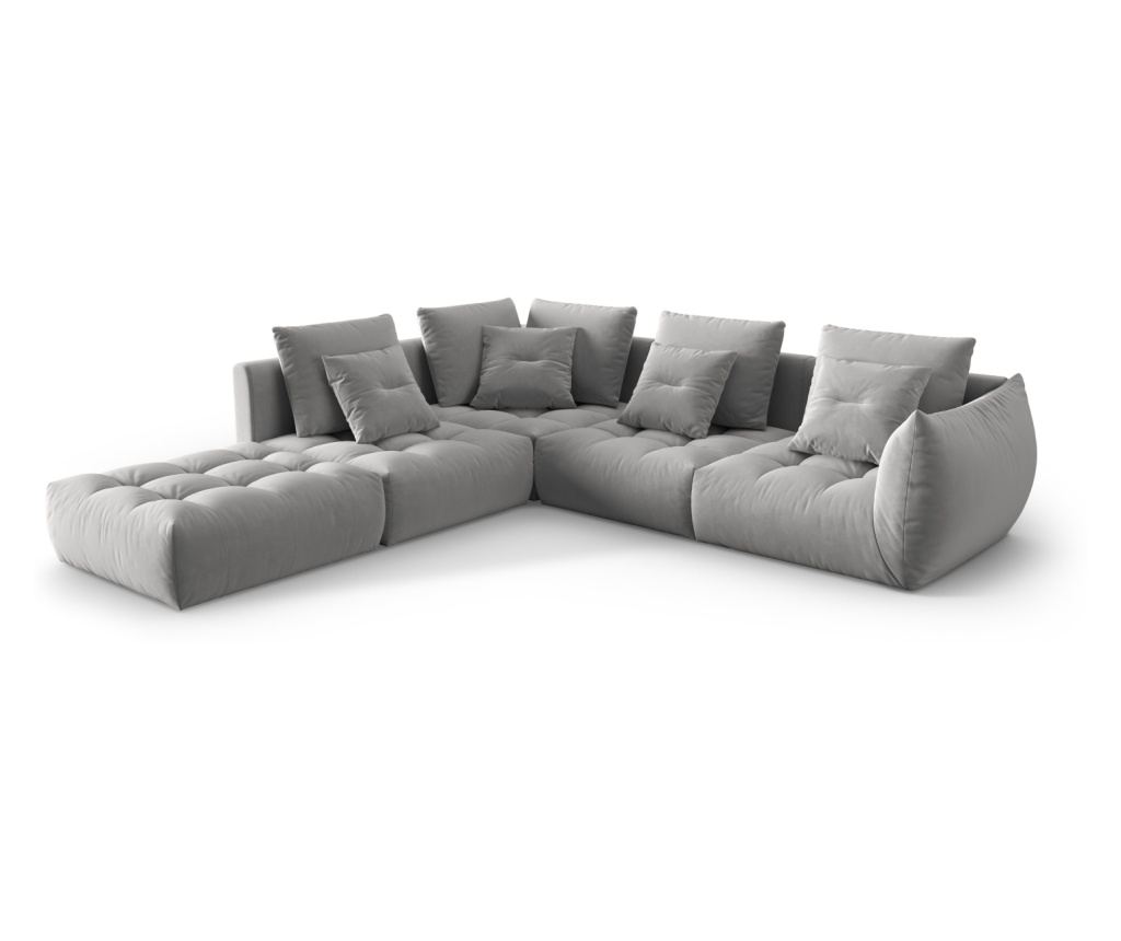 Moduláris sarokkanapé Micadoni Home 538645, Bloom, Szürke, 95x310x316 cm - 2