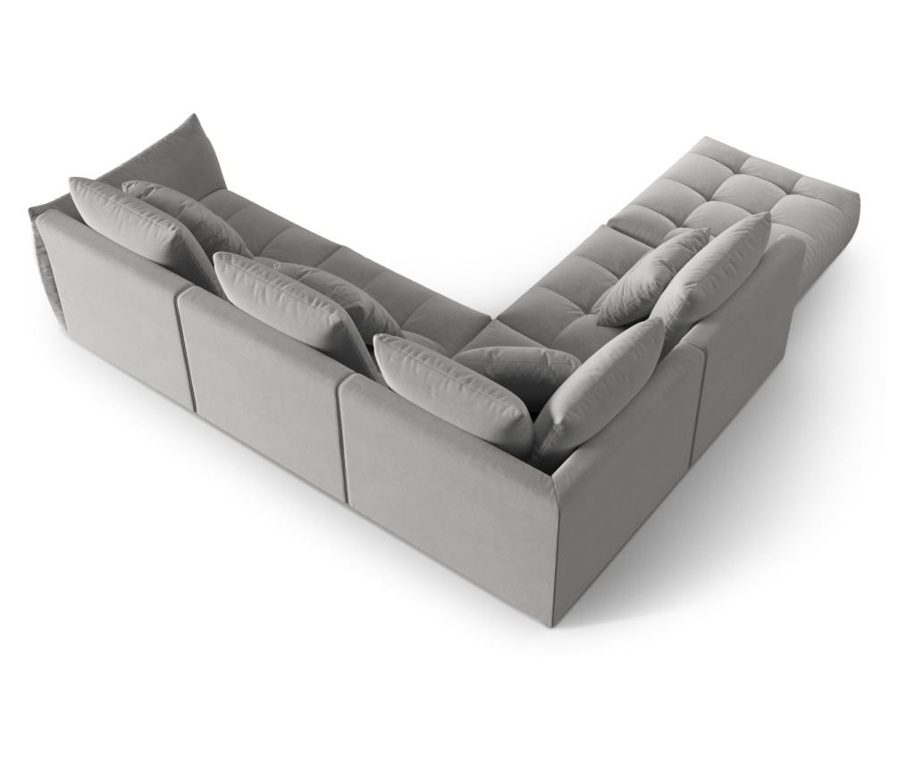 Moduláris sarokkanapé Micadoni Home 538645, Bloom, Szürke, 95x310x316 cm - 3