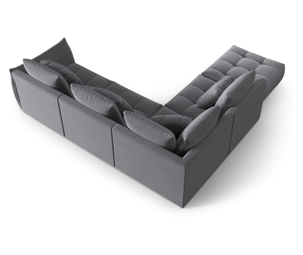 Moduláris sarokkanapé Micadoni Home 538645, Bloom, Sötétszürke, 95x310x316 cm - 3