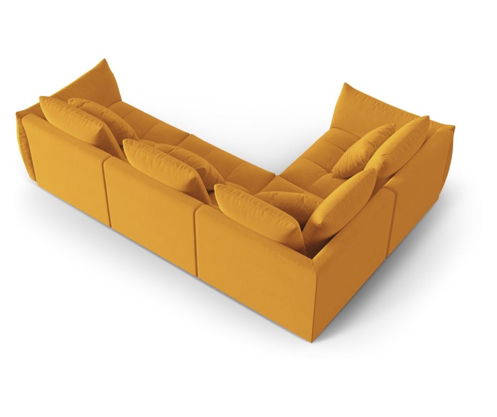 Moduláris sarokkanapé Micadoni Home 538653, Bloom, sárga, 95x216x316 cm - 3