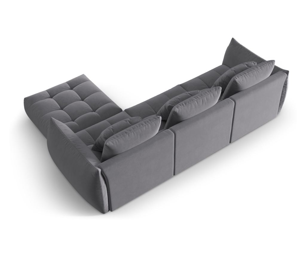 Moduláris sarokkanapé Micadoni Home 538667, Bloom, Sötétszürke, 95x216x332 cm - 3