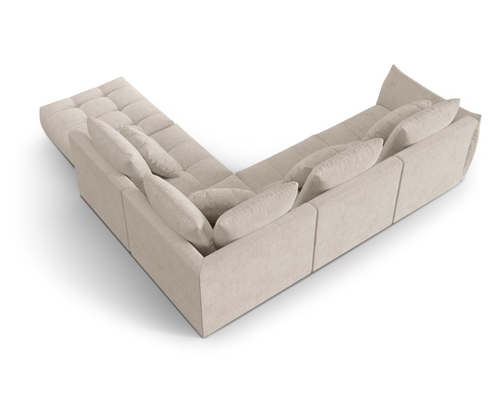 Micadoni Home Bloom moduláris sarokgarnitúra, sötét bézs - 5