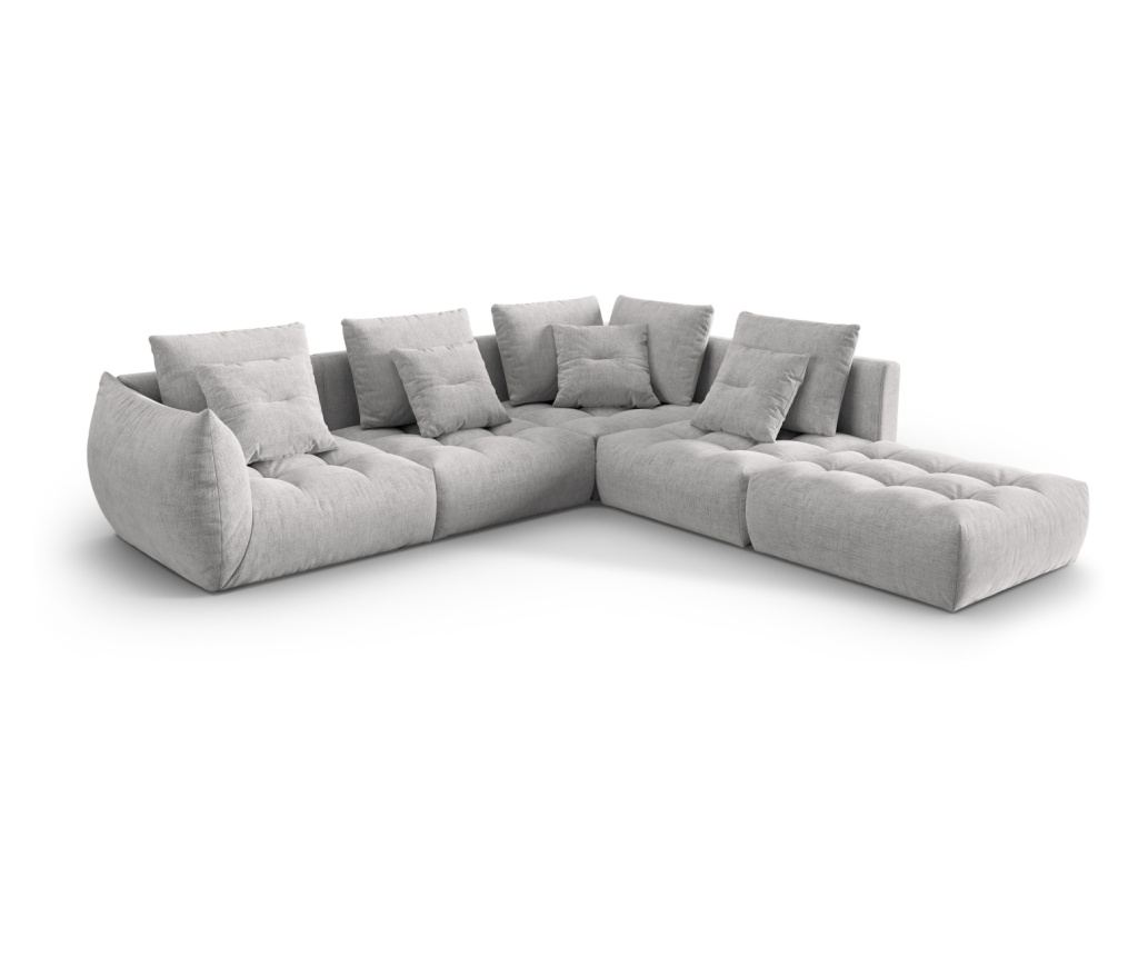 Moduláris sarokülő Micadoni Home 538645, Bloom, ezütstám, 95x310x316 cm - 2