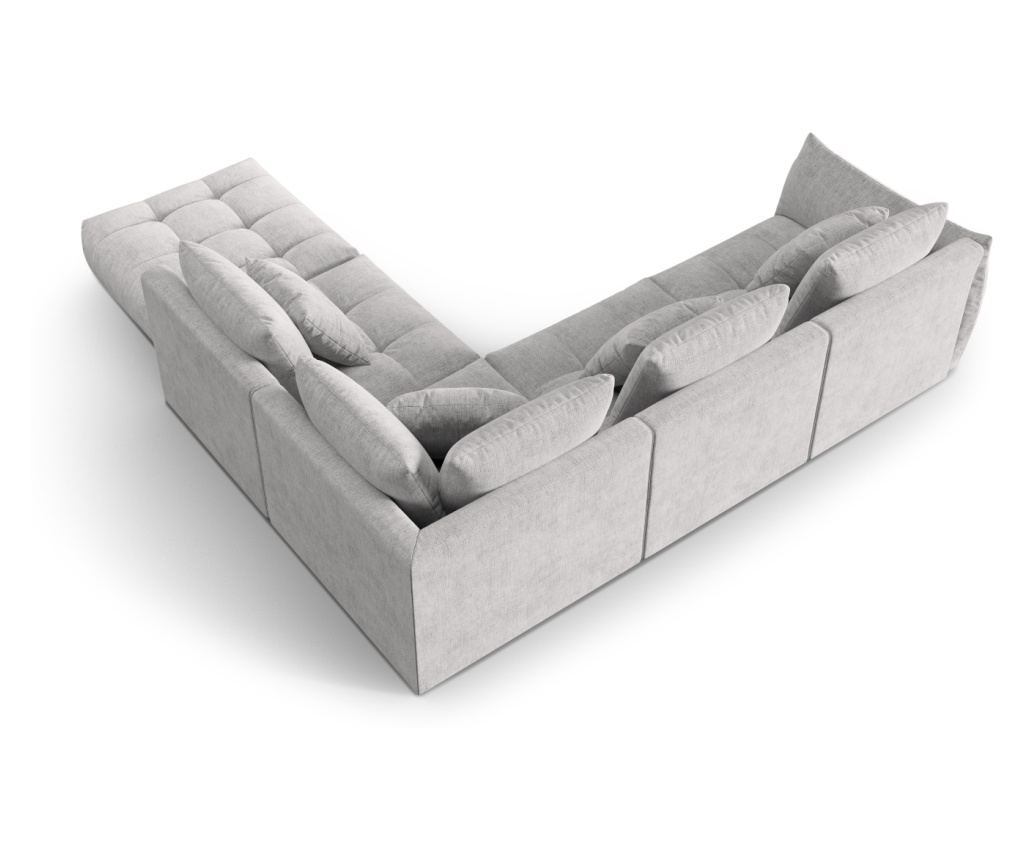 Moduláris sarokülő Micadoni Home 538645, Bloom, ezütstám, 95x310x316 cm - 3