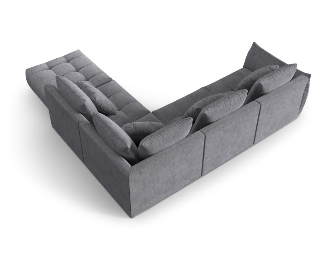Moduláris sarokülés Micadoni Home 538645, Bloom, szürke, 95x310x316 cm - 3