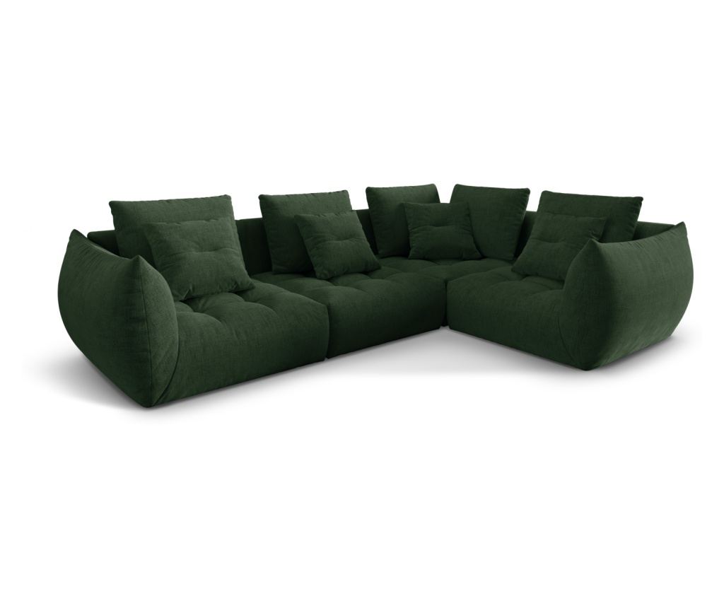 Moduláris sarokkanapé Micadoni Home 538653, Bloom, mohazöld, 95x216x316 cm - 2