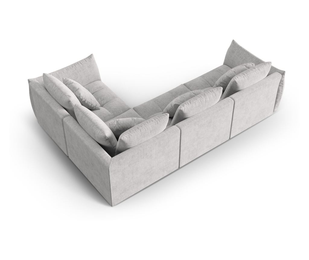 Moduláris sarokkanapé Micadoni Home 538653, Bloom, ezüst, 95x216x316 cm - 5