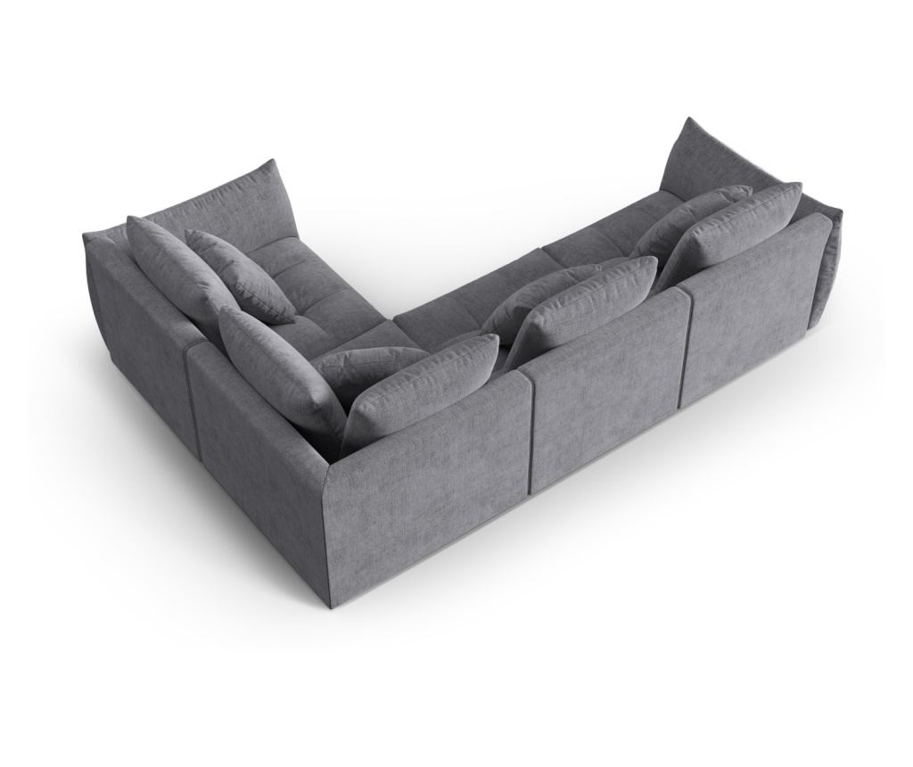 Moduláris sarokkanapé Micadoni Home 538653, Bloom, szürke, 95x216x316 cm - 3