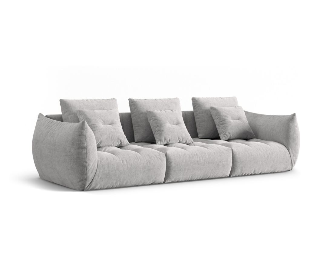 Moduláris Panoráma Kanapé Micadoni Home 538637, Bloom, Ezütstám, 95x106x332 cm - 2