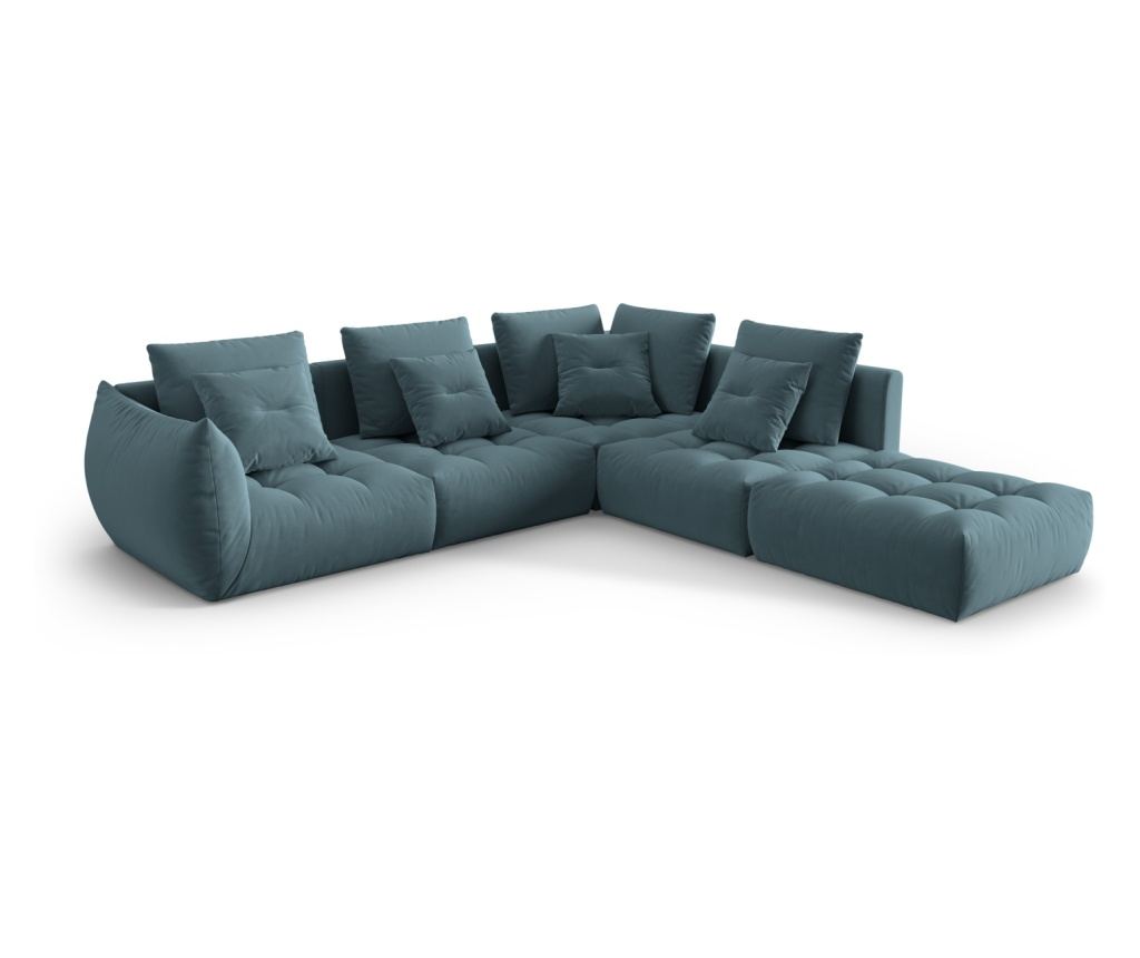 Moduláris sarokülés Micadoni Home 538645, Bloom, pasztellkék, 95x310x316 cm - 2