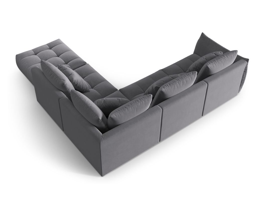 Moduláris sarokgarnitúra Micadoni Home 538645, Bloom, sötétszürke, 95x310x316 cm - 4