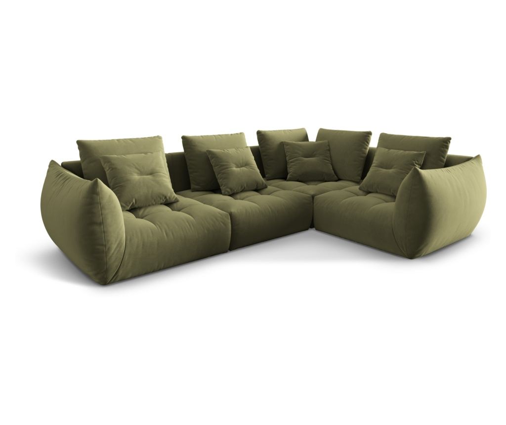 Moduláris sarokgarnitúra Micadoni Home 538653, Bloom, Világoszöld, 95x216x316 cm - 2
