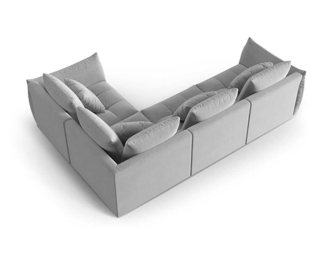 Moduláris sarokkanapé Micadoni Home 538653, Bloom, szürke, 95x216x316 cm - 3