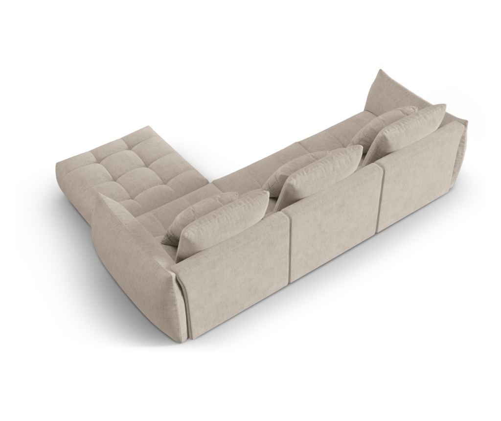 Moduláris sarokkanapé Micadoni Home 538667, Bloom, sötét bézs, 95x216x332 cm - 4