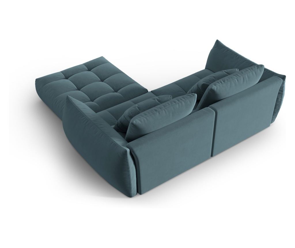 Micadoni Home Bloom Moduláris Sarokgarnitúra, Pasztellkék - 5