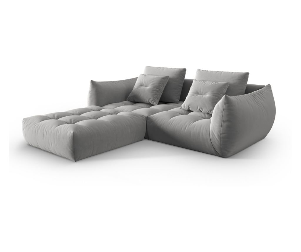 Moduláris sarokülőgarnitúra Micadoni Home 538661, Bloom, szürke, 95x216x232 cm - 2