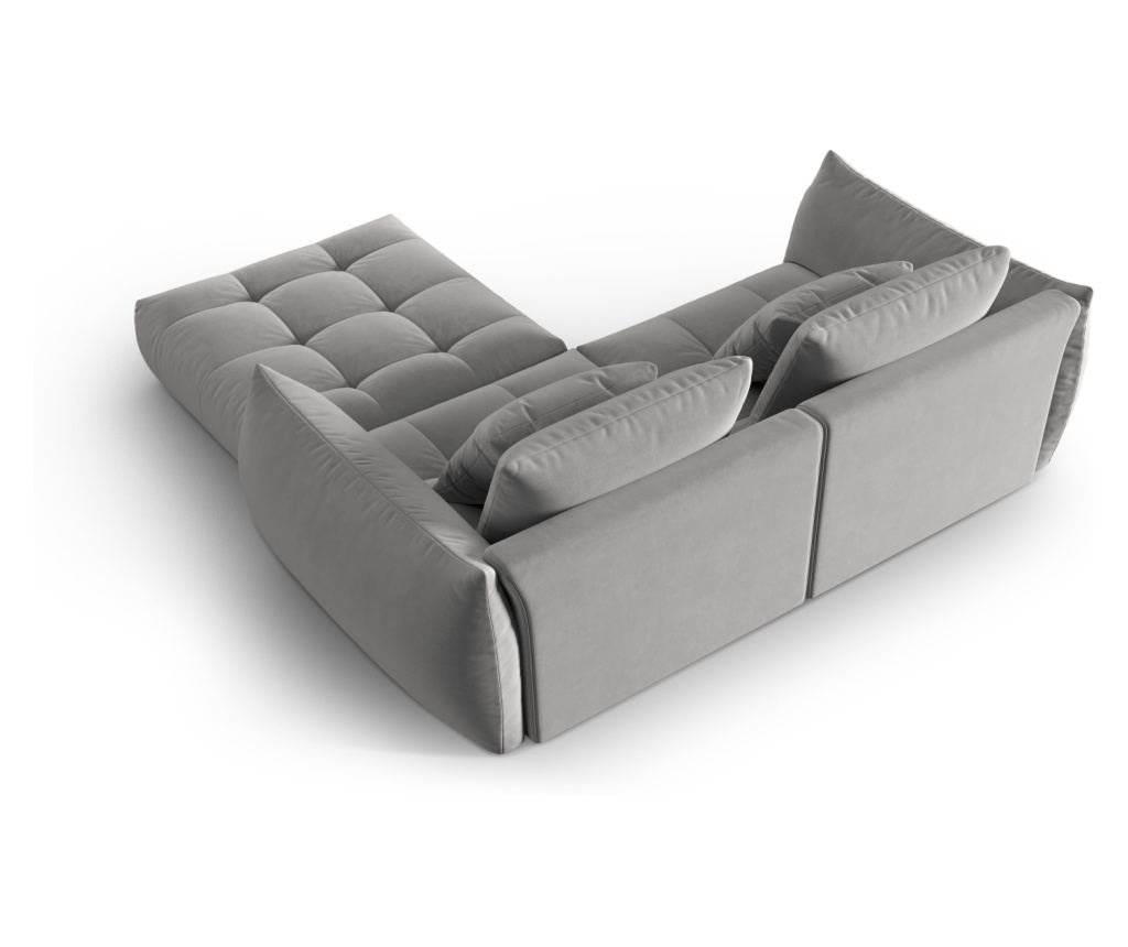 Moduláris sarokülőgarnitúra Micadoni Home 538661, Bloom, szürke, 95x216x232 cm - 3