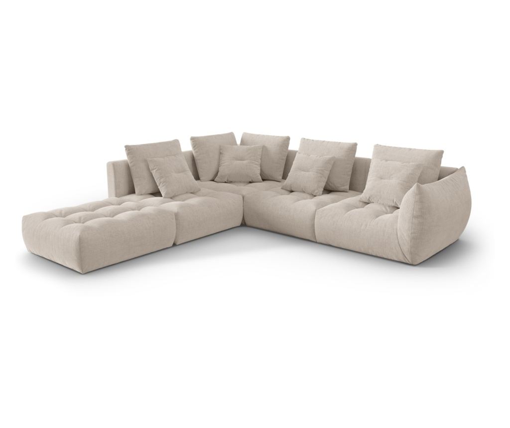 Moduláris sarokkanapé Micadoni Home 538645, Bloom, Sötétbézs, 95x310x316 cm - 2