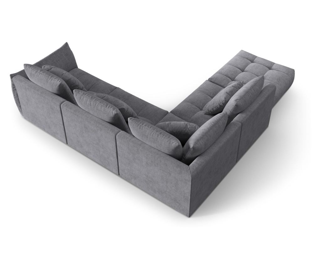 Moduláris sarokkanapé Micadoni Home 538645, Bloom, szürke, 95x310x316 cm - 3