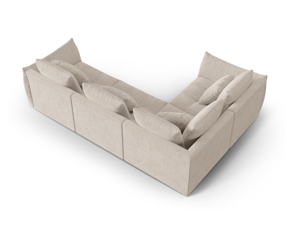 Moduláris sarokkanapé Micadoni Home 538653, Bloom, Sötétbézs, 95x216x316 cm - 5