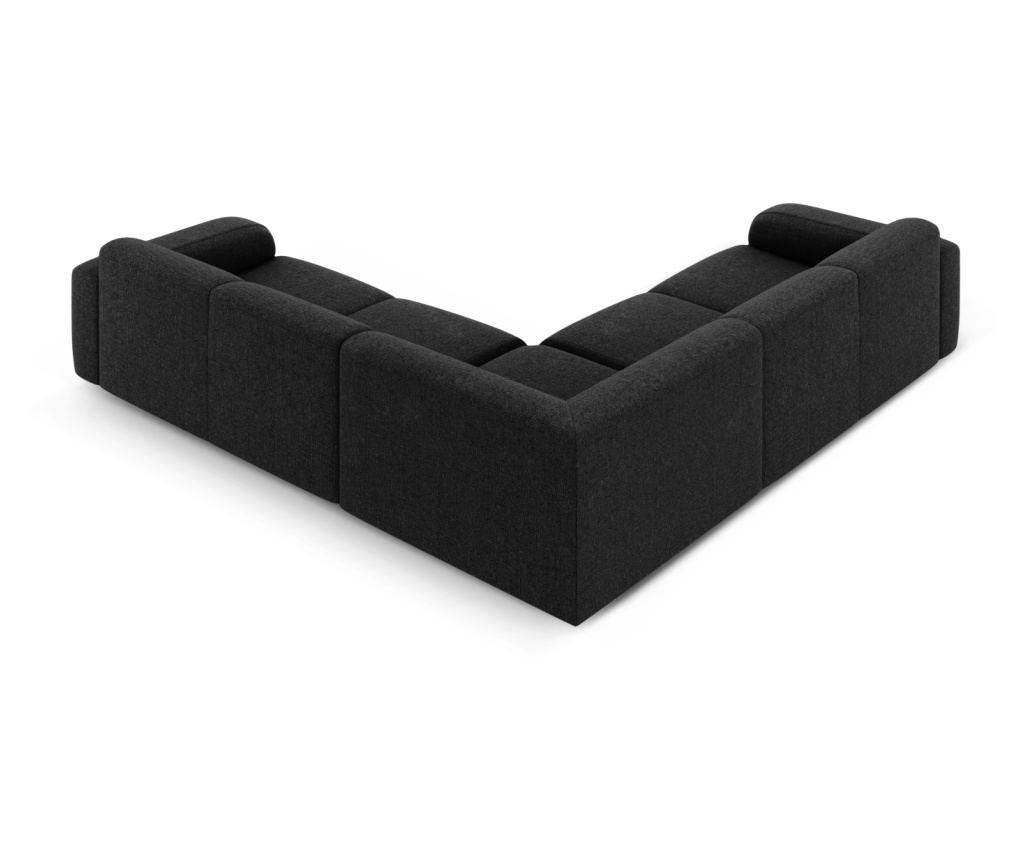 Sarokkanapé Micadoni Home 538755, Molino, fekete, 75x252x252 cm - 3