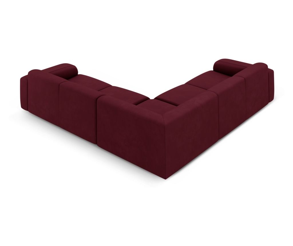 Sarokkanapé Micadoni Home 538755, Molino, Bordó, 75x252x252 cm - 3