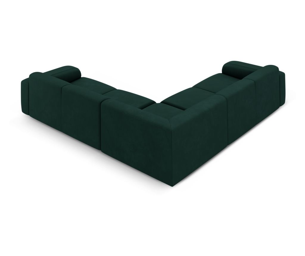 Sarokkanapé Micadoni Home 538755, Molino, Sötétzöld, 75x252x252 cm - 3