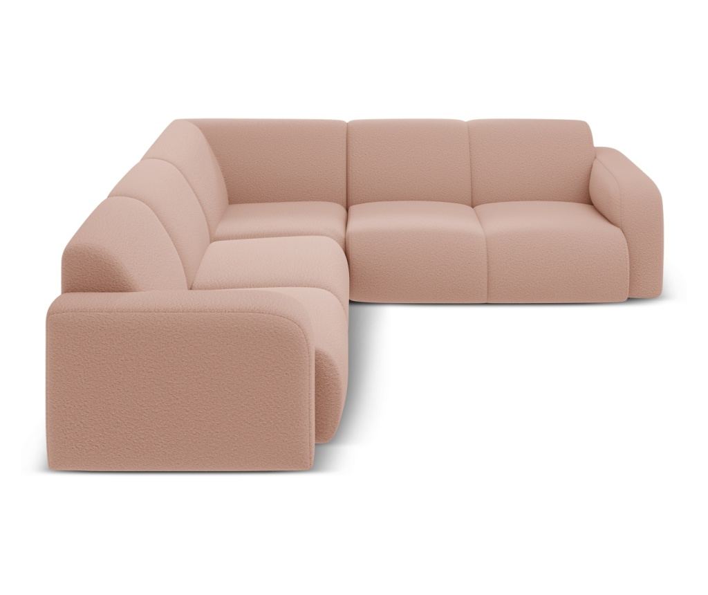 Sarokkanapé Micadoni Home 538755, Molino, púder rózsaszín, 75x252x252 cm - 2