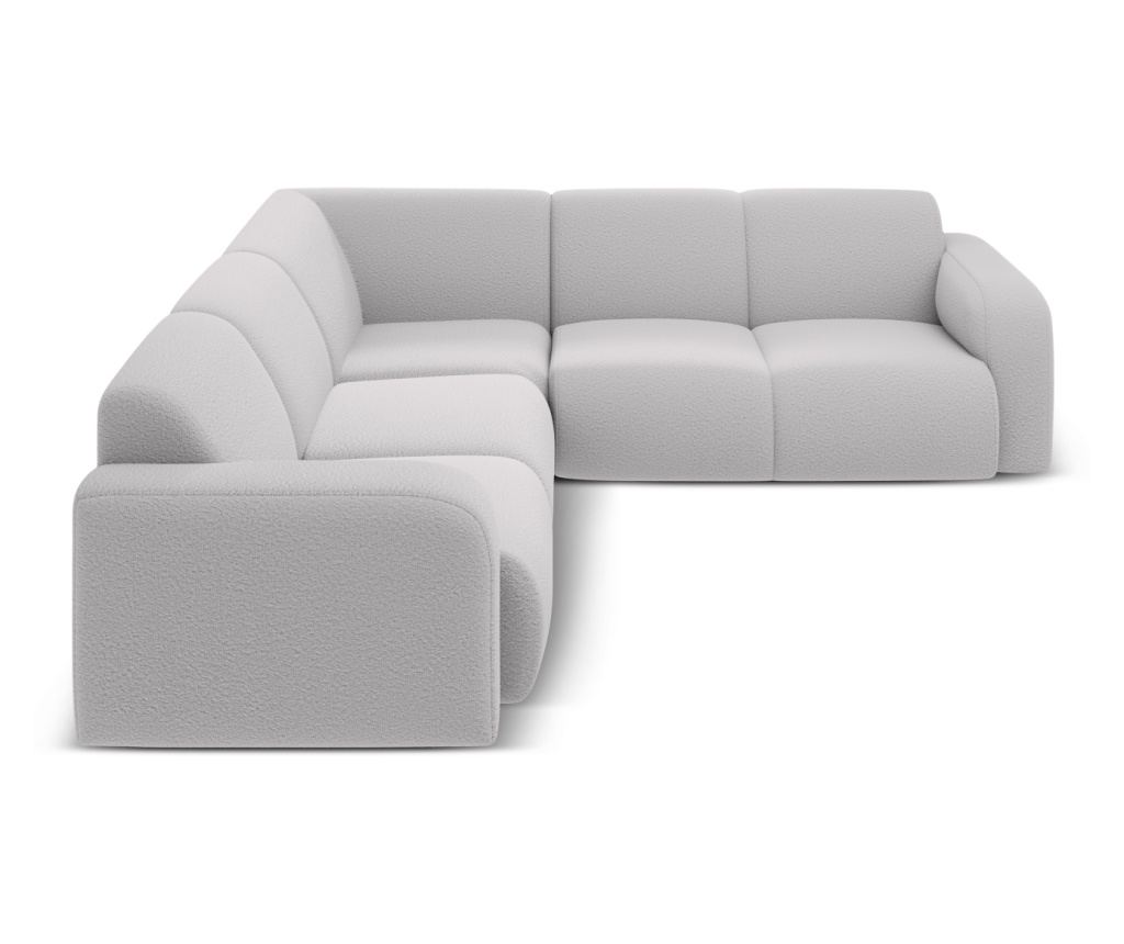 Sarokkanapé Micadoni Home 538755, Molino, Világosszürke, 75x252x252 cm - 2