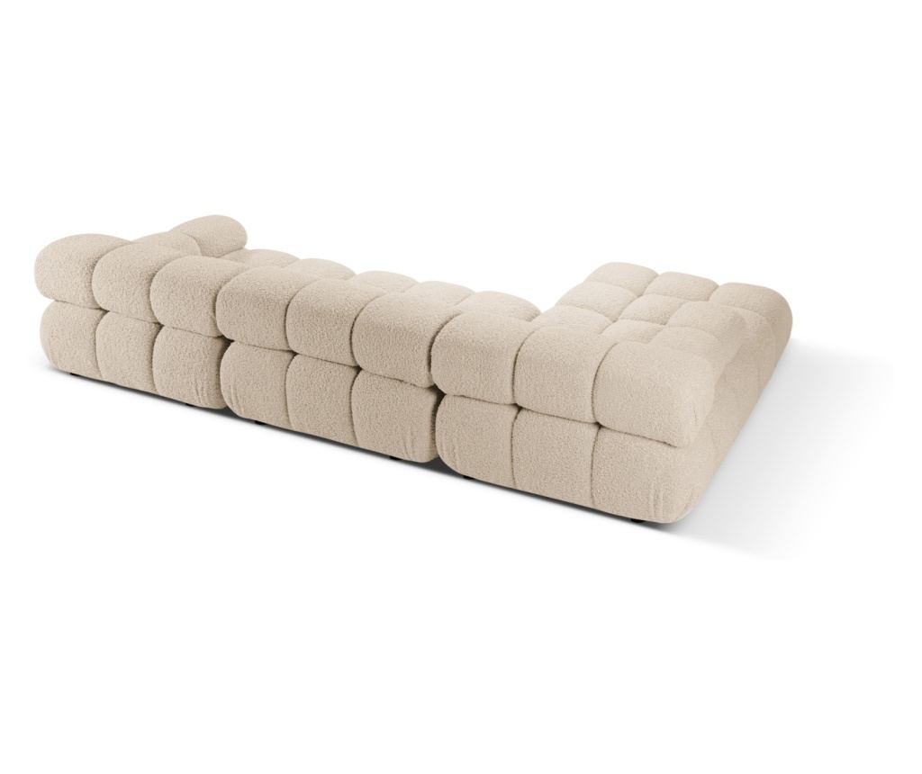 Moduláris sarokkanapé Micadoni Home 536882, Bellis, világosbézs, 70x155x282 cm - 3