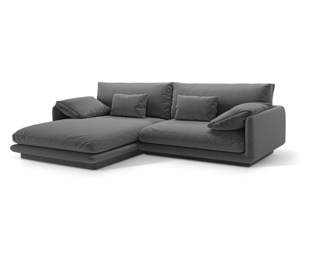 Sarokkanapé Micadoni Home 538876, Torino, sötétszürke, 83x170x250 cm - 2