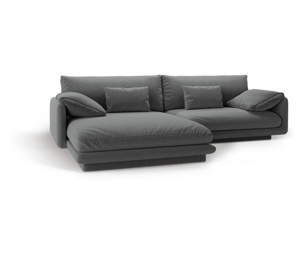 Sarokkanapé Micadoni Home 538876, Torino, sötétszürke, 83x170x250 cm - 4