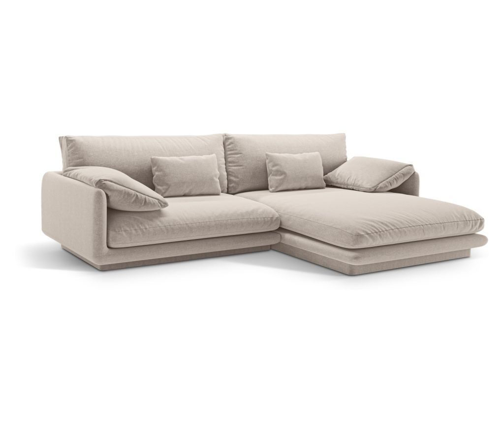 Sarokkanapé Micadoni Home 538876, Torino, Világosbézs, 83x170x250 cm - 2