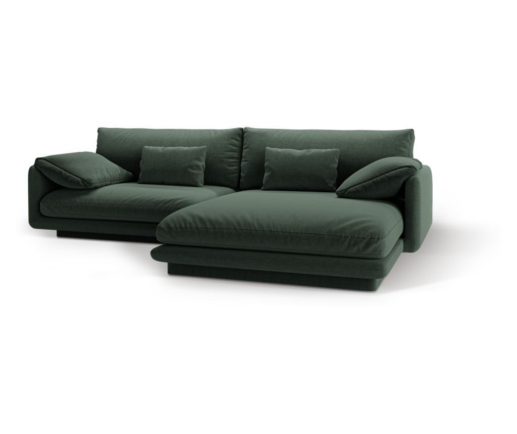 Sarokkanapé Micadoni Home 538876, Torino, mohazöld, 83x170x250 cm - 4