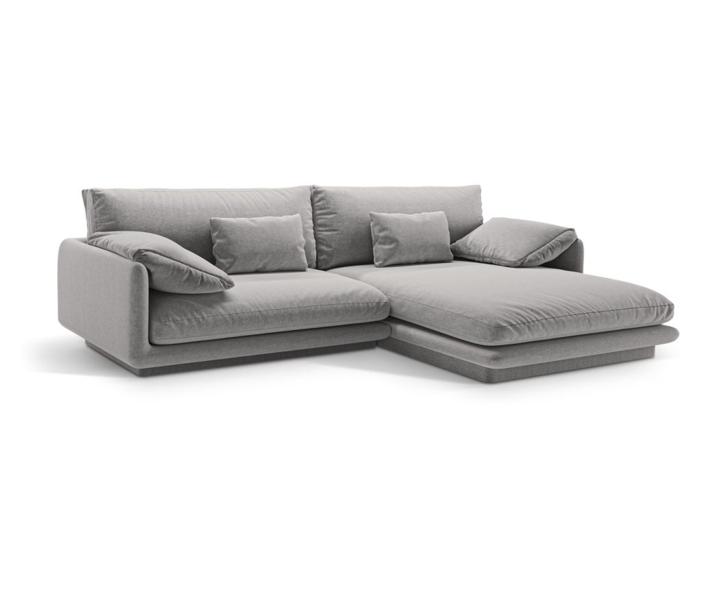 Sarokkanapé Micadoni Home 538876, Torino, Világosszürke, 83x170x250 cm - 4