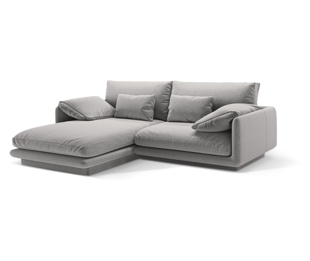 Sarokkanapé Micadoni Home 538900, Torino, Világosszürke, 83x170x220 cm - 2