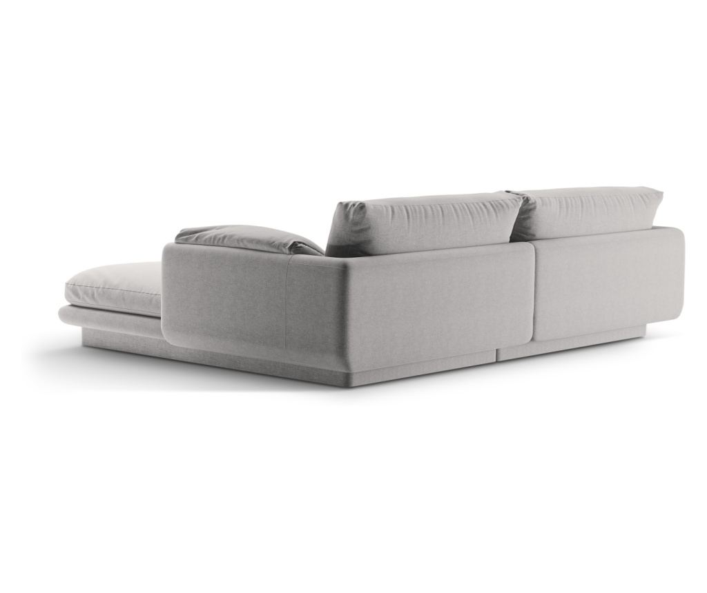 Sarokkanapé Micadoni Home 538900, Torino, Világosszürke, 83x170x220 cm - 3
