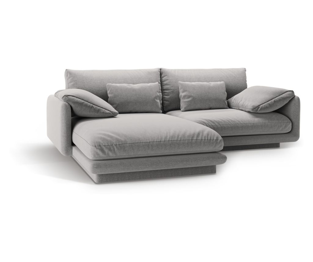 Sarokkanapé Micadoni Home 538900, Torino, Világosszürke, 83x170x220 cm - 4