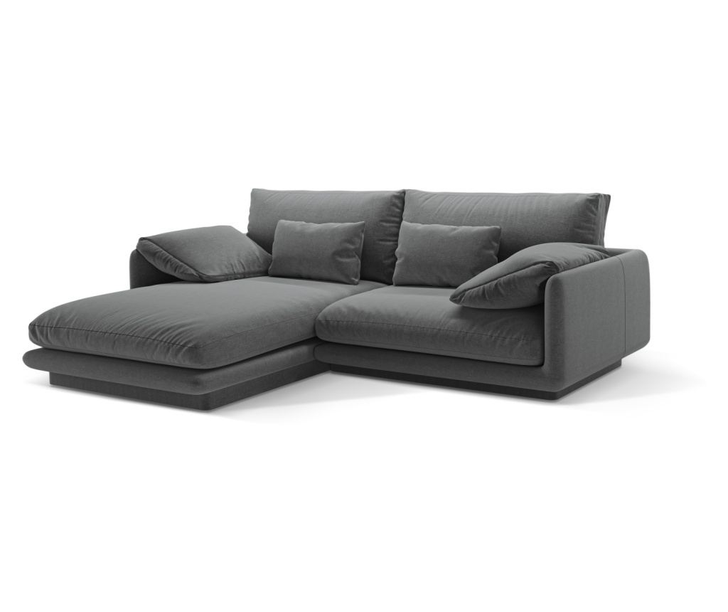 Sarokkanapé Micadoni Home 538900, Torino, Sötétszürke, 83x170x220 cm - 2