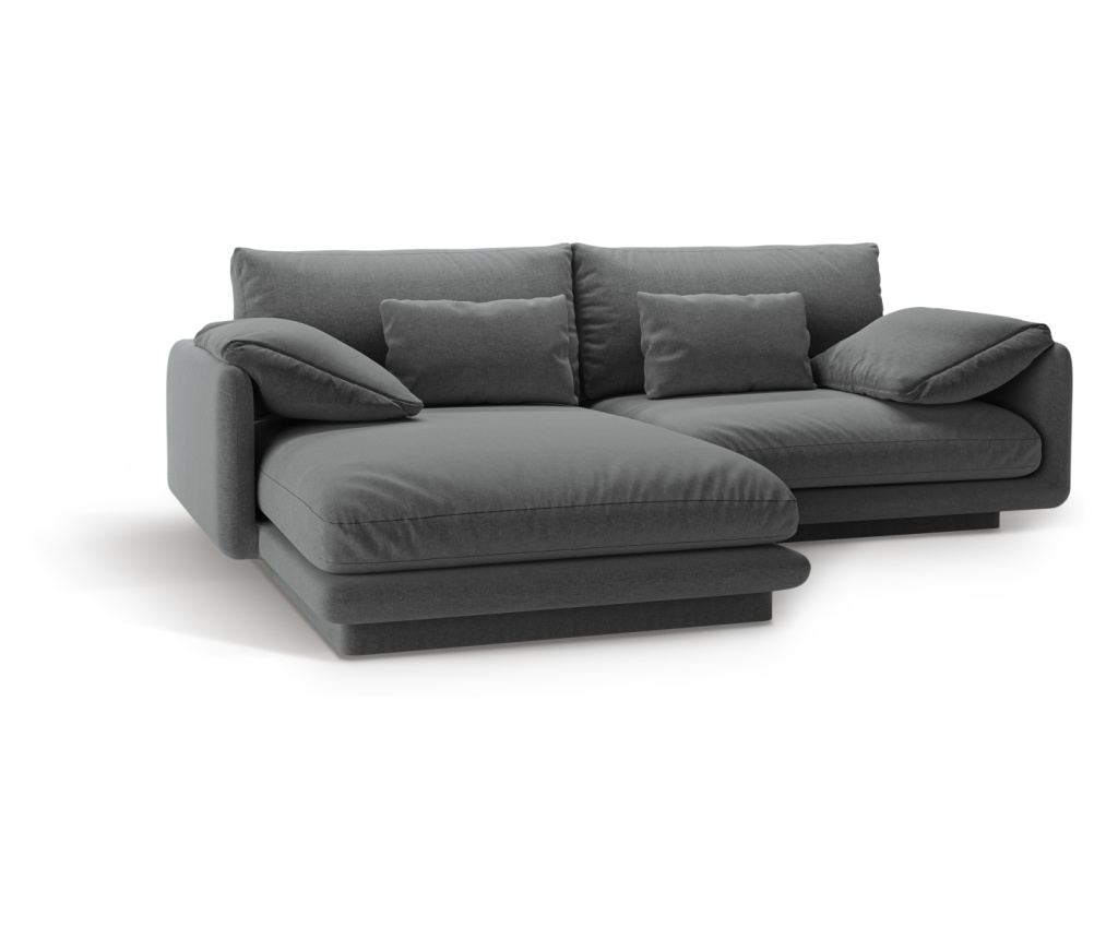 Sarokkanapé Micadoni Home 538900, Torino, Sötétszürke, 83x170x220 cm - 4